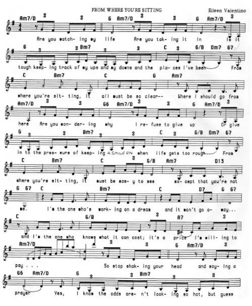Sheet music for From Where You're Sitting